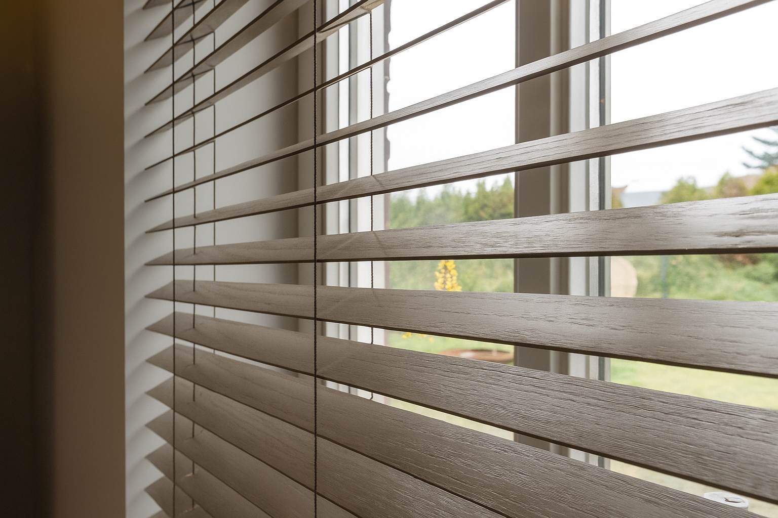 Donkere taupe kleur jaloezieën