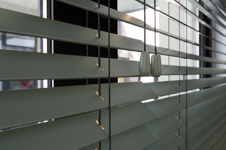 Donkergroene jaloezieën