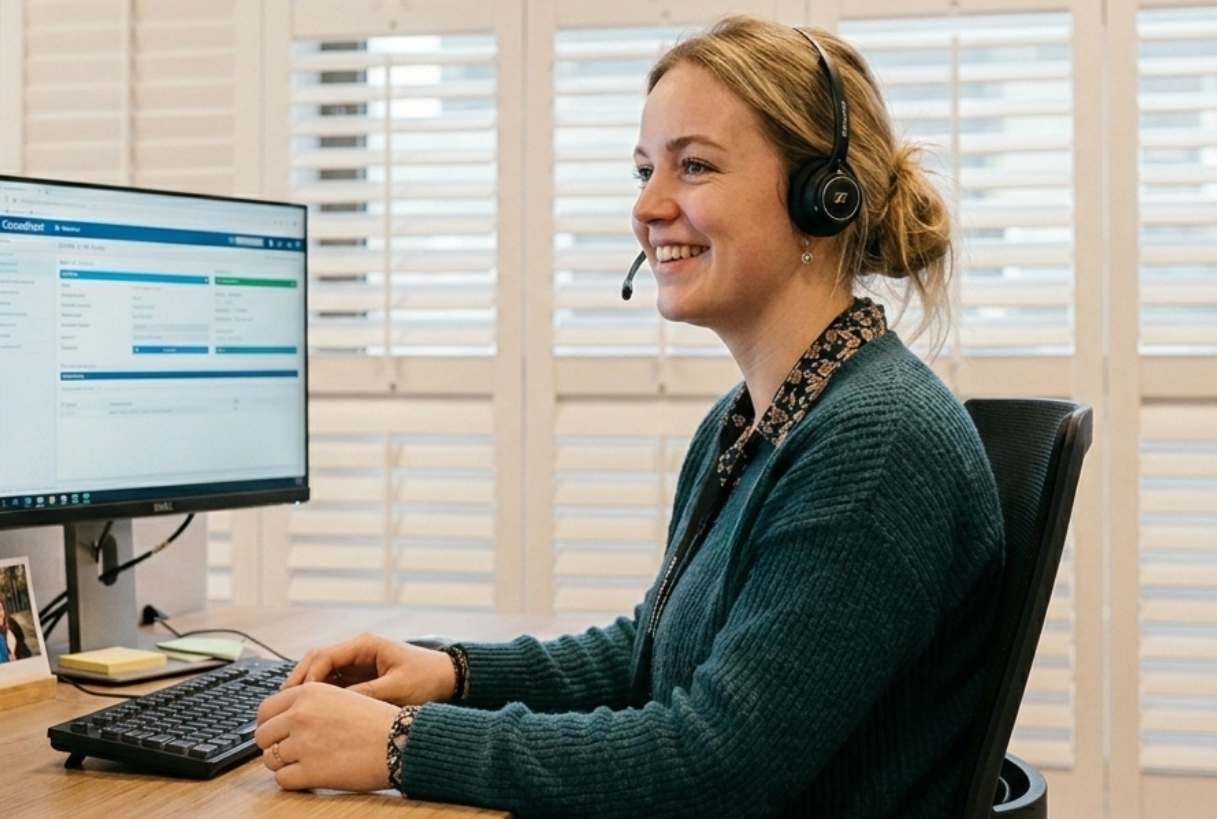 Vriendelijke medewerkster Van Eyck shutters